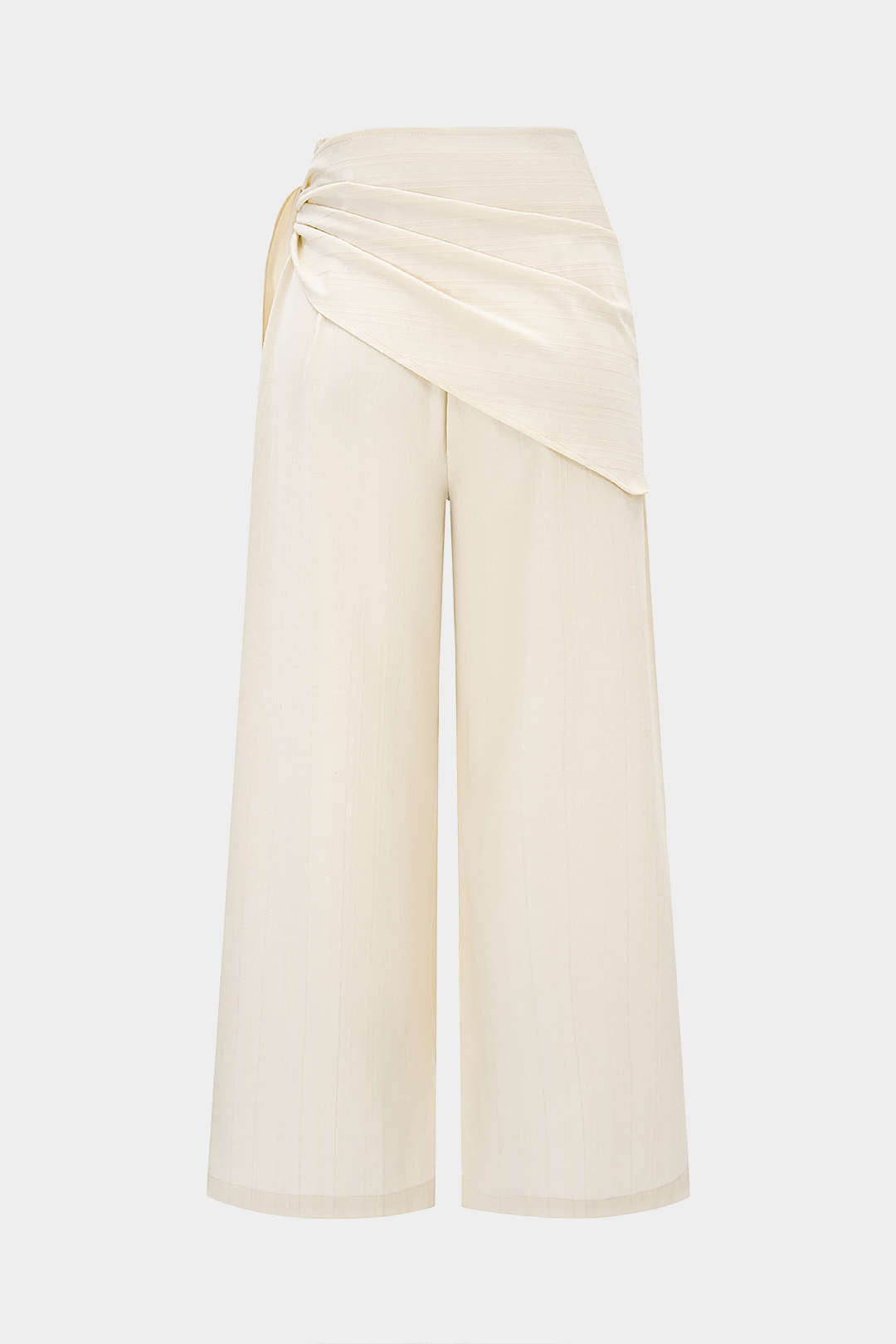 Striped Ruched Tie-Up Wide Leg Pants