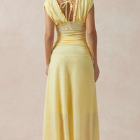 Twist Knot V-Neck Ruched Tank Top And Skirt Set