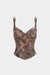 Floral Print Slip Zipper Corset Waist Tube Top