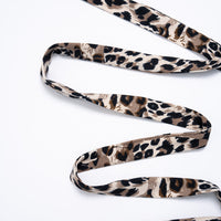 Leopard Print Sheer Lace Trim Sleeveless Bodysuit
