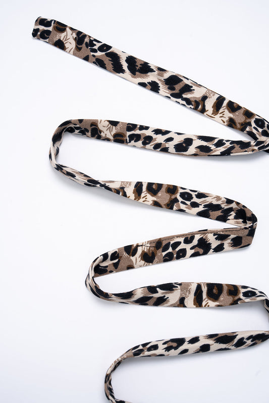 Leopard Print Sheer Lace Trim Sleeveless Bodysuit