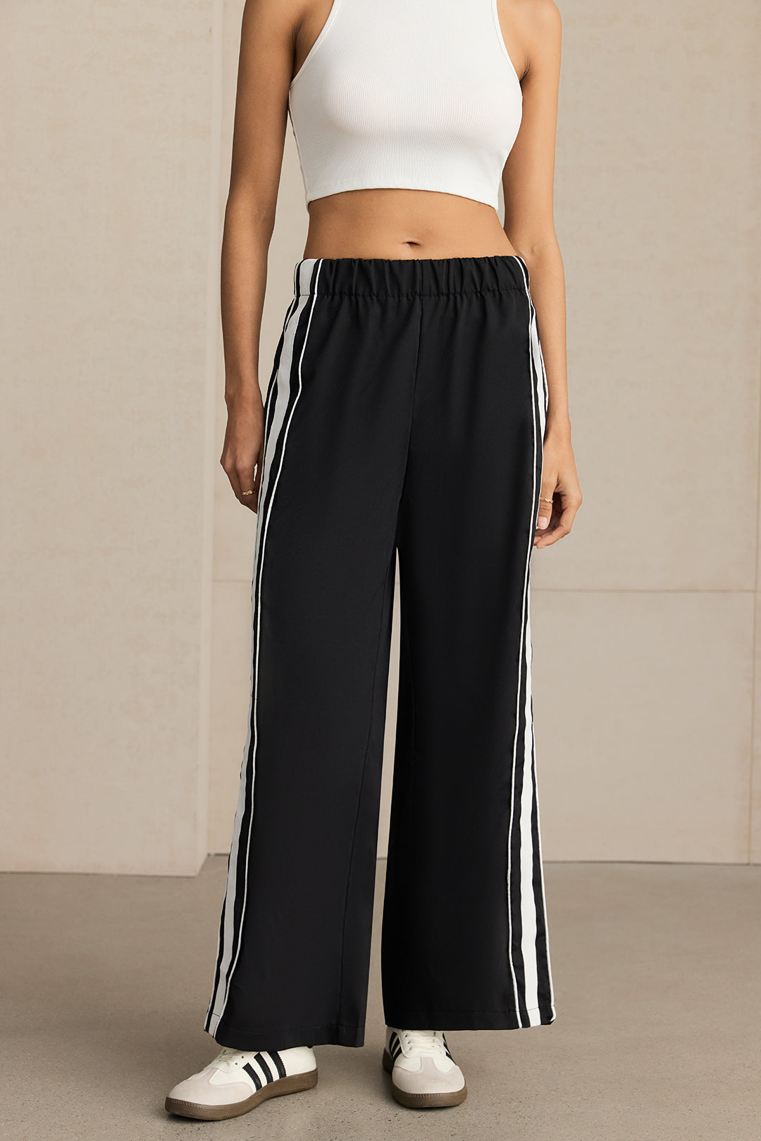 Contrast Straight Leg Pants