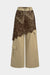 Lace Trim Patchwork Asymmetrical High Waist Wide Leg Pants