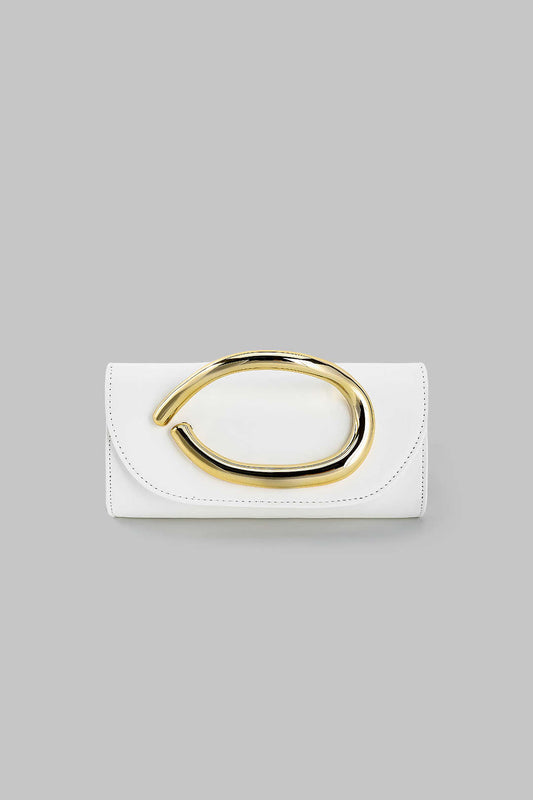 Metallic Faux Leather Clutch Bag