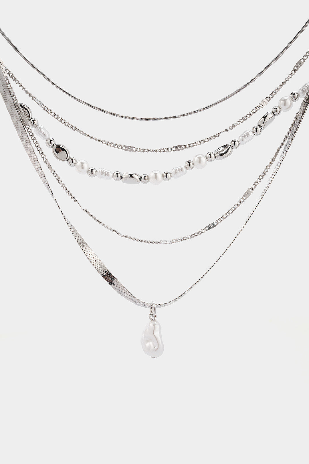 Pearl Chain Layered Necklace