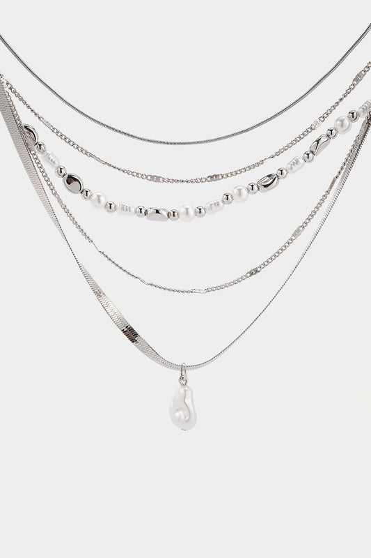 Pearl Chain Layered Necklace