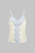 Satin Patchwork Lace Trim V-Neck Cami Top