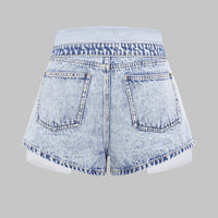 Denim High Waist Wide Leg Shorts