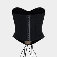 Contrast Tie-Up Corset Tube Top
