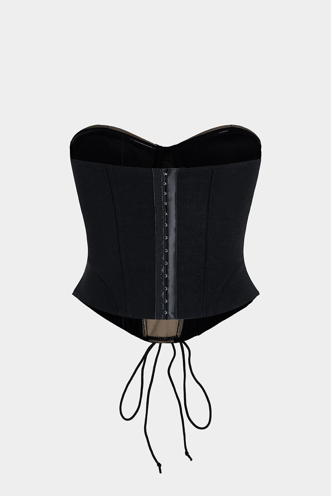 Contrast Tie-Up Corset Tube Top
