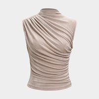 Mock Neck Ruched Tank Top