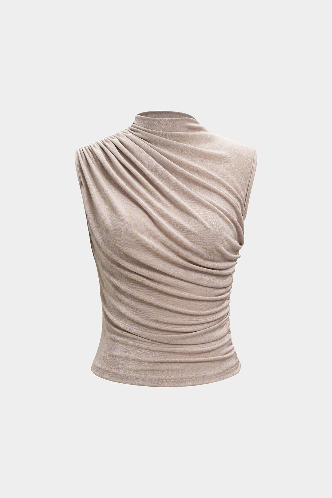 Mock Neck Ruched Tank Top