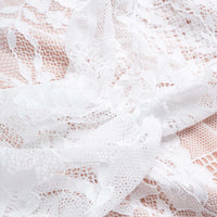 Lace Trim Ruched Strapless Maxi Dress