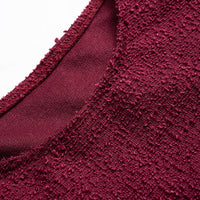 Metallic Decor Texture Long-Sleeve Top