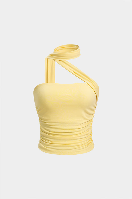 Halter Neck Asymmetrical Tube Top