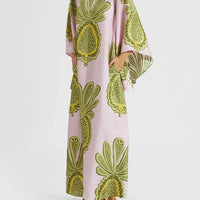 Tropical Big Pineapple Print Maxi Dress