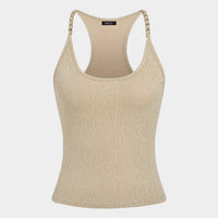 Metallic Round Neck Cami Top