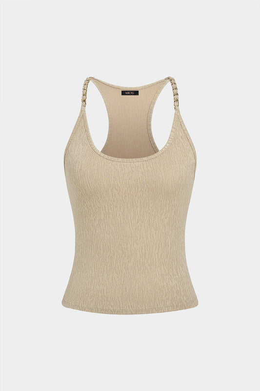 Metallic Round Neck Cami Top
