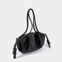 Faux Leather Ruched Shoulder Bag