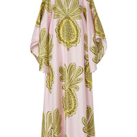 Tropical Big Pineapple Print Maxi Dress