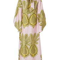 Tropical Big Pineapple Print Maxi Dress