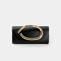 Metallic Faux Leather Clutch Bag