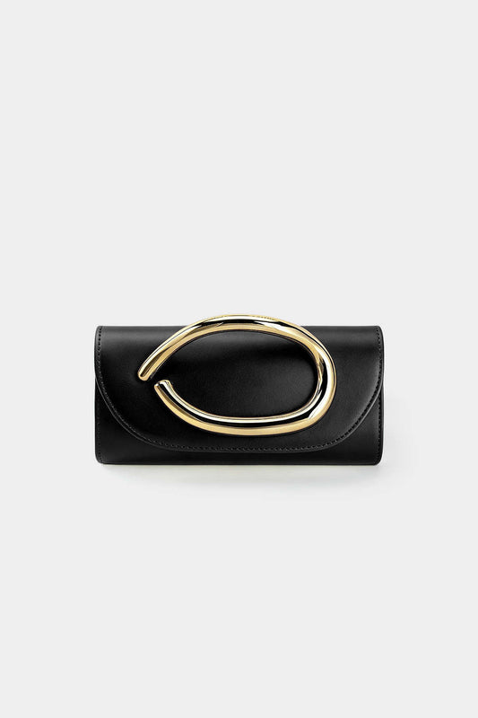 Metallic Faux Leather Clutch Bag