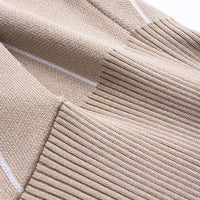Knit Contrast Stripes Print Long Sleeve Dress