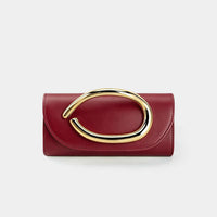 Metallic Faux Leather Clutch Bag