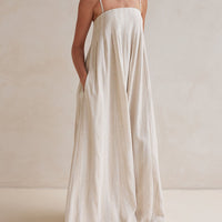 Casual Fashion Halter Neck Striped Maxi Dress