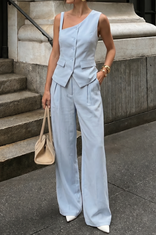Asymmetrical Button Vest