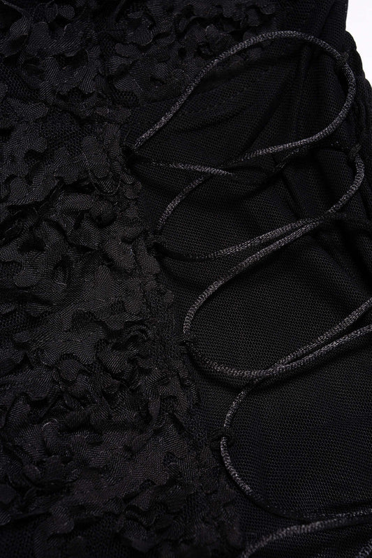 Mesh Tie-Up Smocked Tank Top