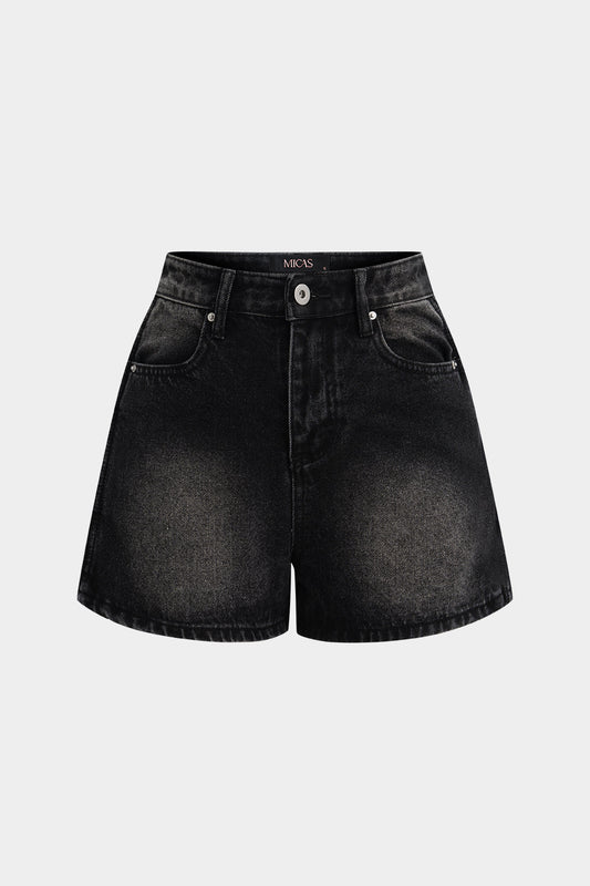 Denim Button Pocket Shorts