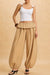 Solid Ruched Balloon Pants