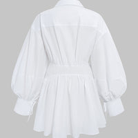 Ruched Asymmetrical Tie-Front Mini Dress
