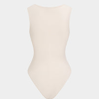 Round Neck Ruched Sleeveless Bodysuit