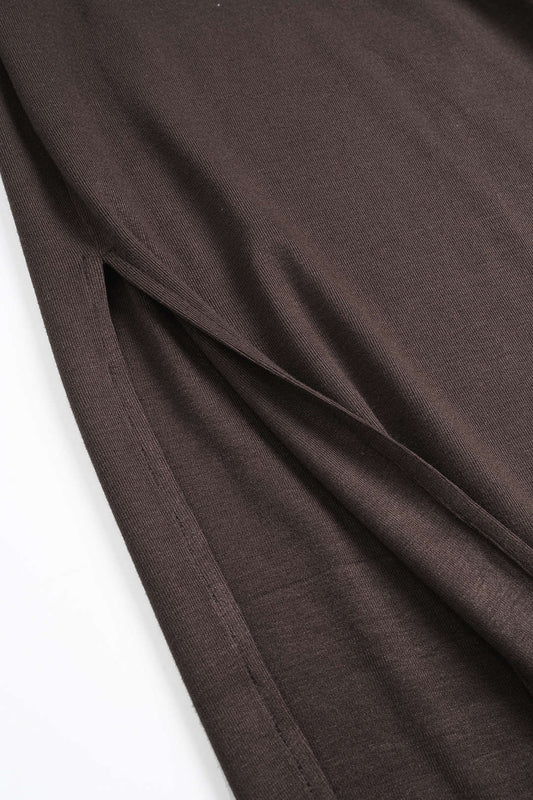 Asymmetrical Long Sleeve Top And Sleeveless Bodycon Dress Set