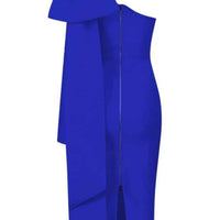 Abbey Blue One Shoulder Bandage Dress