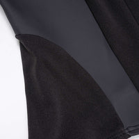 Patchwork Faux Leather Asymmetrical Short-Sleeve Shirt