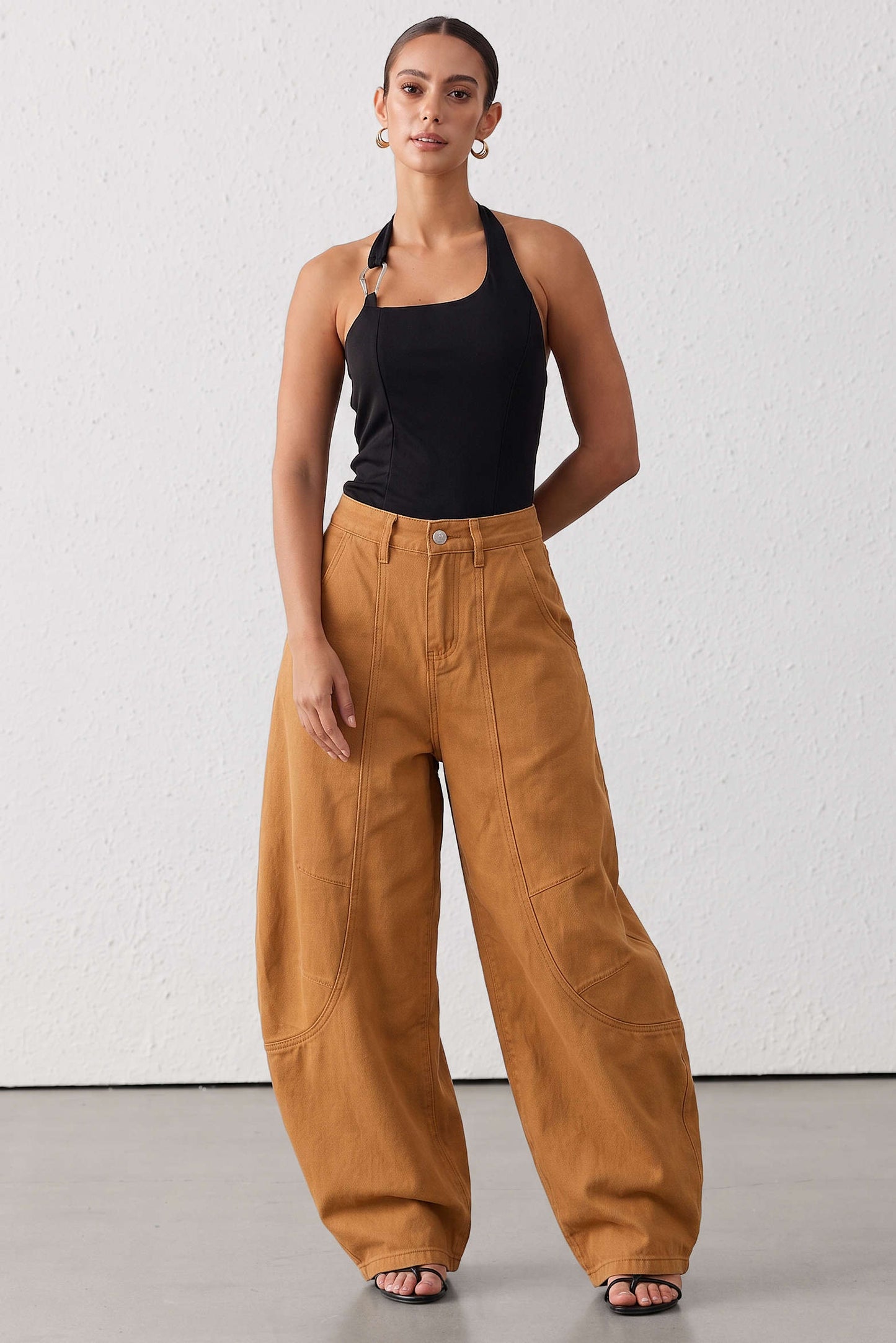 Denim Pocket Wide Leg Jeans