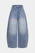 Denim Button Pocket Wide Leg Jeans