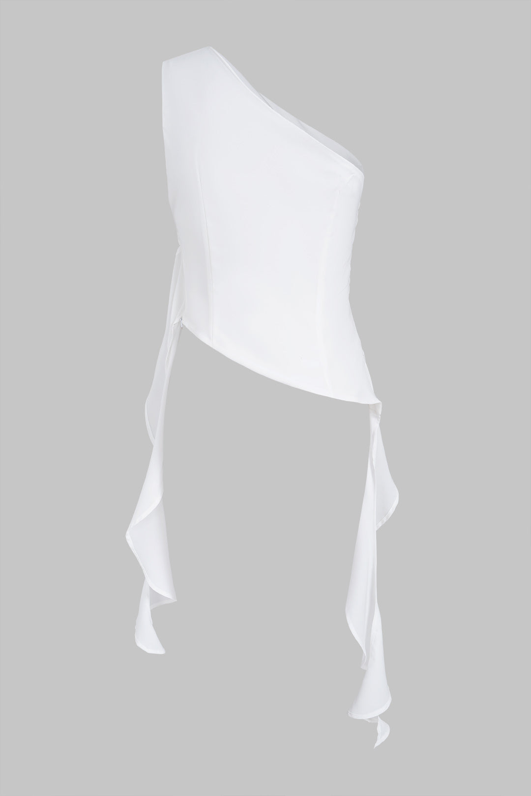 Solid One Shoulder Cut Out Ruched Tank Top