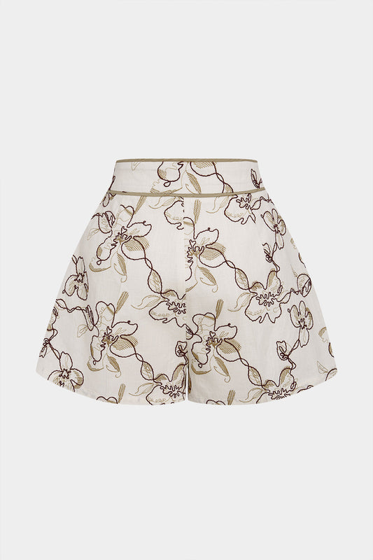 Floral Print Wide Leg Shorts
