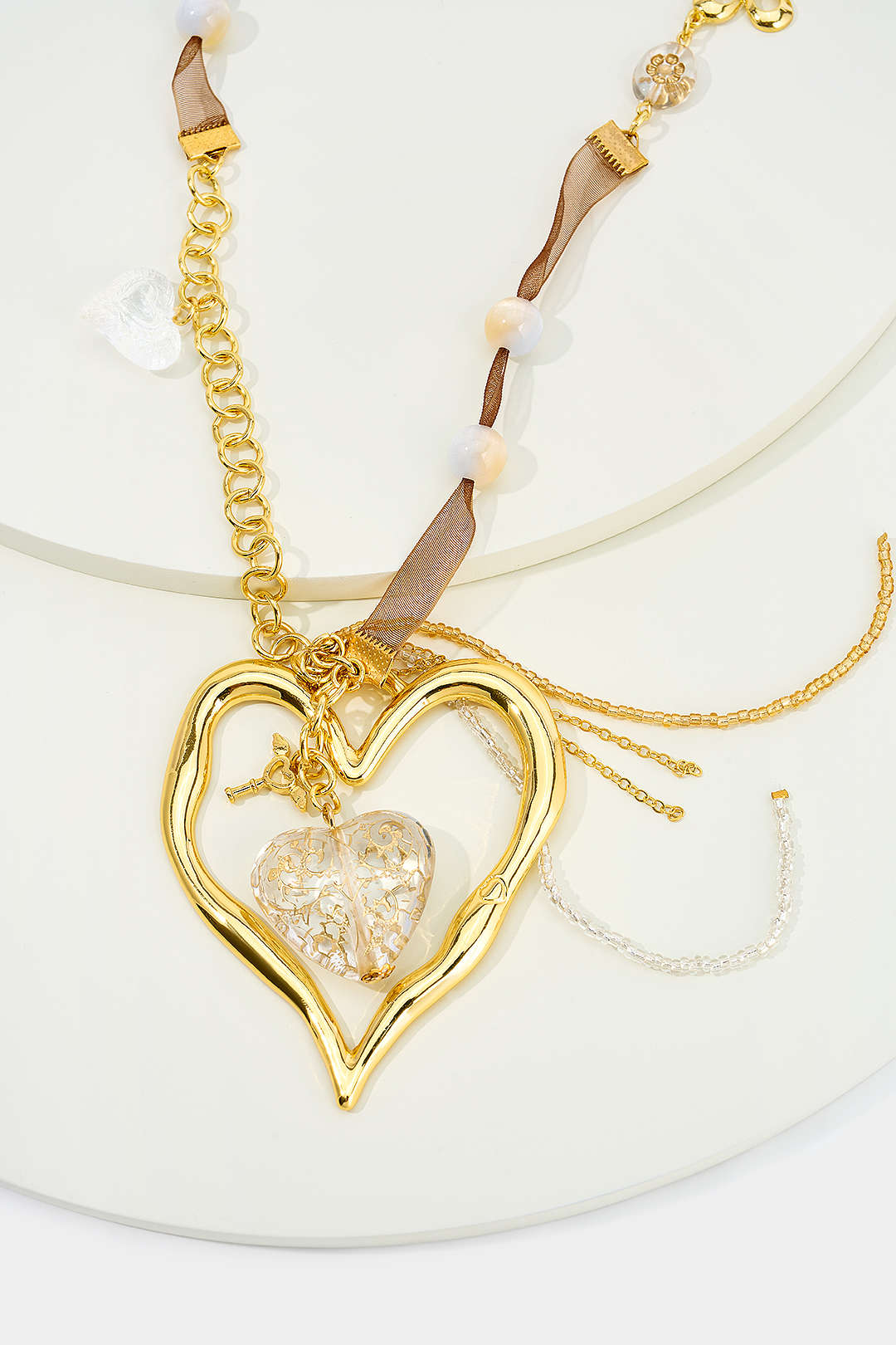 Alloy Irregular Pendant Beaded Necklace