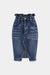 Denim Ruffle Asymmetrical Frayed Skirt