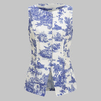 Floral Print Round Neck Tank Top