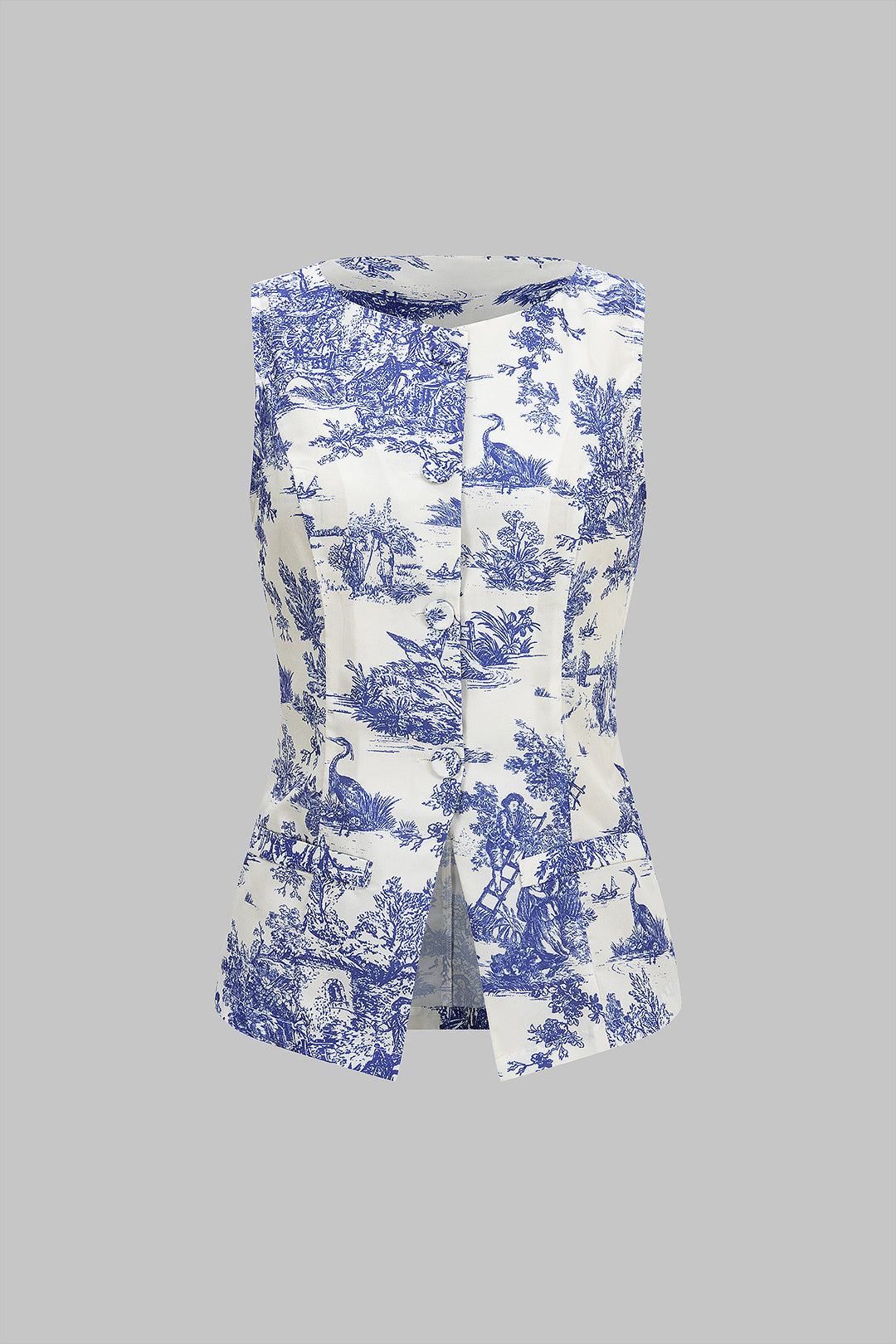 Floral Print Round Neck Tank Top