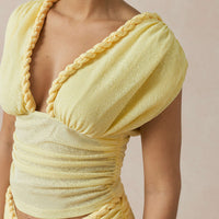 Twist Knot V-Neck Ruched Tank Top And Skirt Set