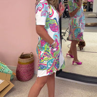 ARIA PRINTED SHIFT DRESS
