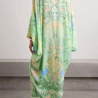 Unique Floral Print V Neck Oversized Midi Dress